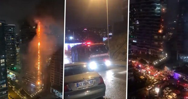 Požár výškové budovy v Istanbulu: Děsivé záběry ukazují ohnivé peklo!