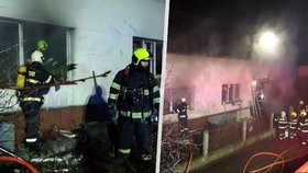 Hasiči našli po nočním požáru domu ve Veselí nad Moravou na Hodonínsku mrtvého člověka. (24. 2. 2024)