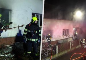 Hasiči našli po nočním požáru domu ve Veselí nad Moravou na Hodonínsku mrtvého člověka. (24. 2. 2024)
