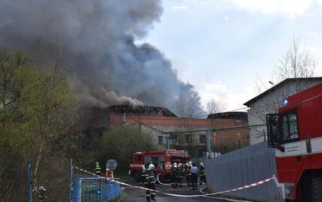 Hořela celá výrobní hala a na místě zasahovalo 13 hasičských jednotek.