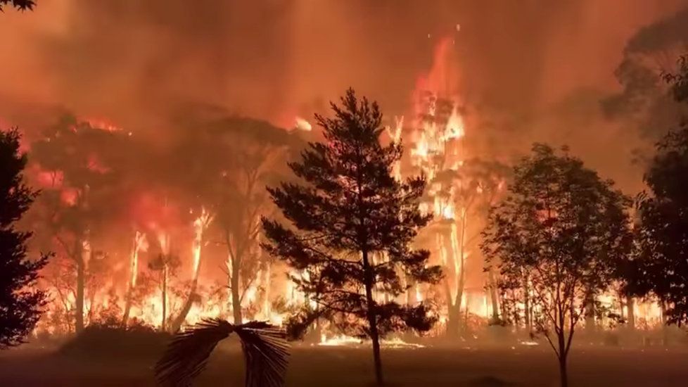 Lesní požáry v Austrálii.