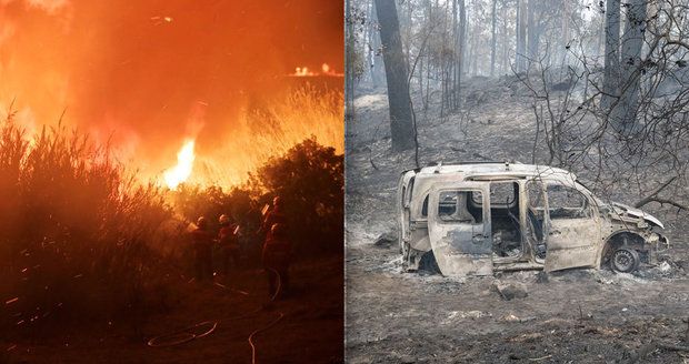 Dvě ženy uhořely ve svém autě. „Šílené“  požáry v Portugalsku mají již 27 obětí 