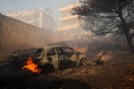 Obří požáry kvůli vedru v Řecku (červenec 2022)