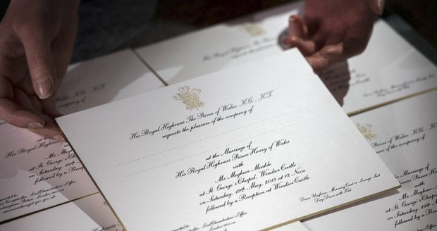Pozvánky na svatbu prince Harryho a Meghan Markle