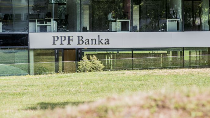 Logo PPF Banky ze skupiny PPF miliardáře Petra Kellnera.