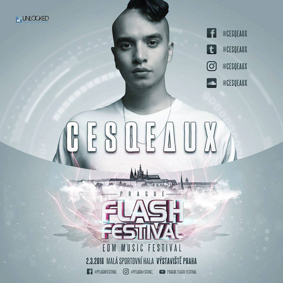 Na Prague Flash Festivalu 2018 vystoupí Cesqeaux.