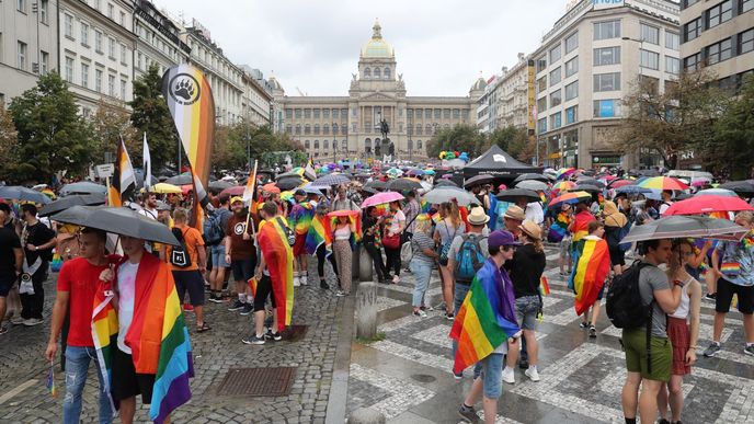 Duhový průvod Prague Pride 2019.