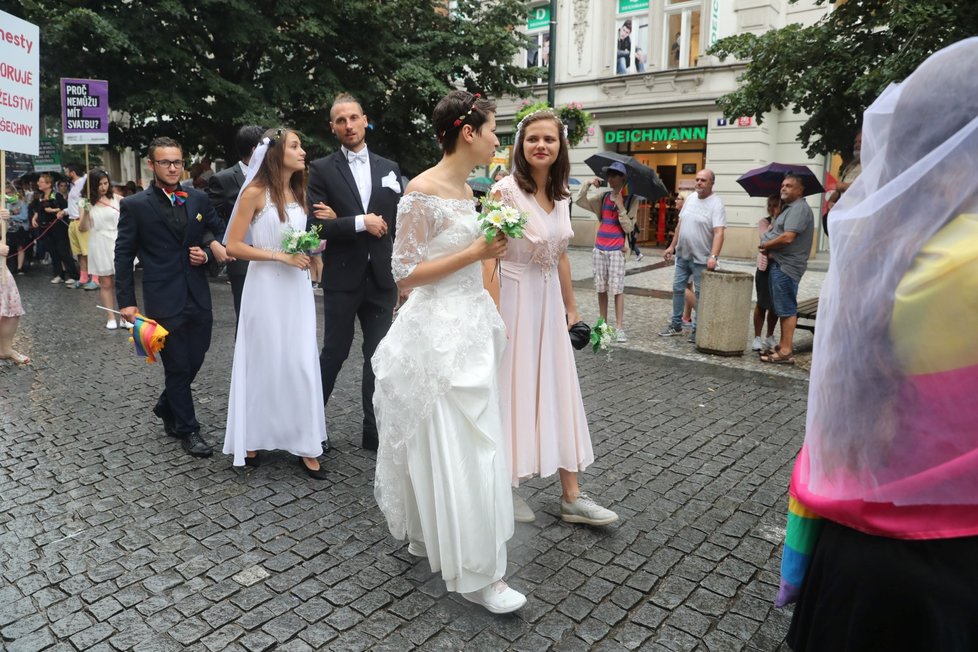 Duhový průvod Prague Pride 2019.