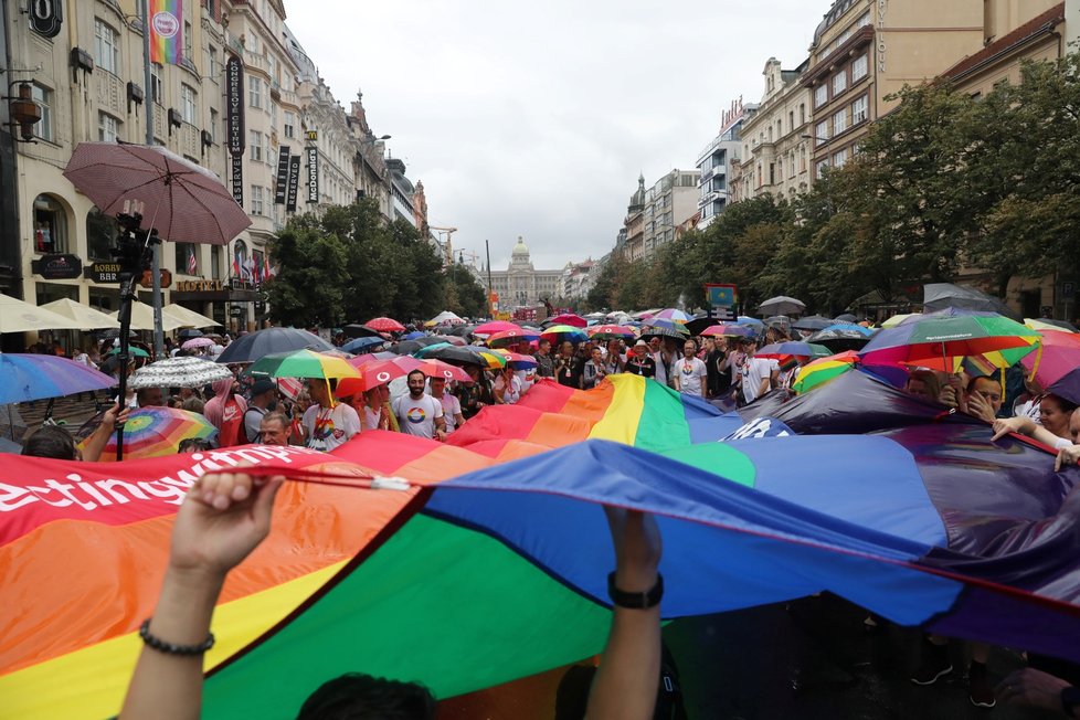 Duhový průvod Prague Pride 2019.