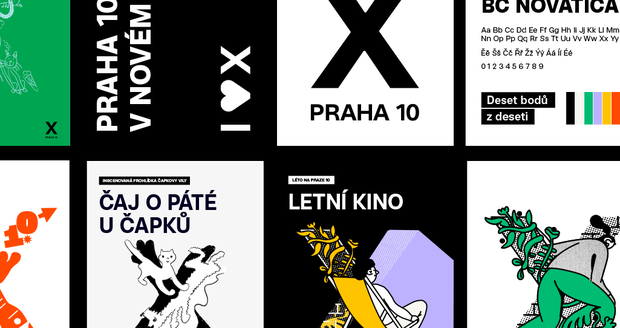 Praha 10 si vybrala nové logo od designérů ze studia MadLove. Hlavním motivem je římská číslice X