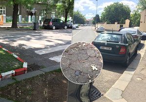Rozdíl mezi ulicí se stromořadím a bez stromořadí v Praze 7