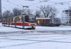 Tramvaj ze stanice Palmovka