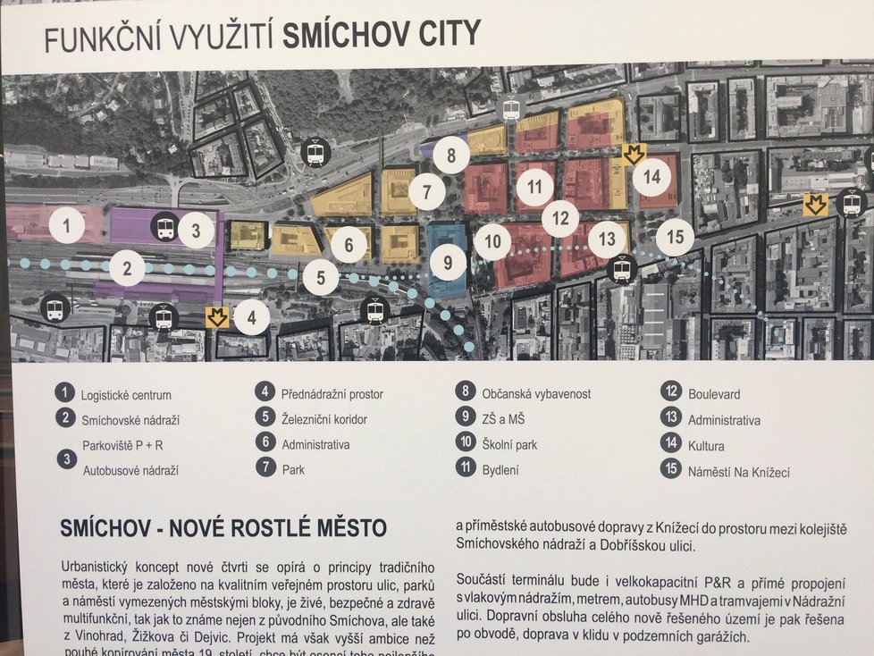 Představení vernisáže projektu Smíchov City veřejnosti. Lidé si mohou modely prohlédnout až do 24. listopadu.