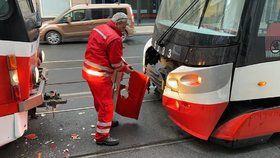 U Anděla se 8. ledna srazily tramvaje.