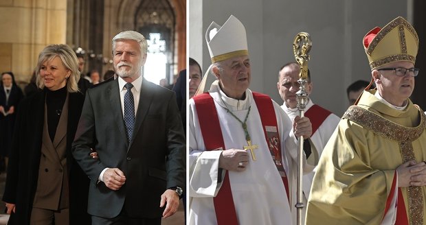 Úřadu pražského arcibiskupa se při slavnostní intronizaci ujal dosavadní litoměřický biskup Stanislav Přibyl, 25. dubna 2026, Katedrála sv. Víta, Praha.