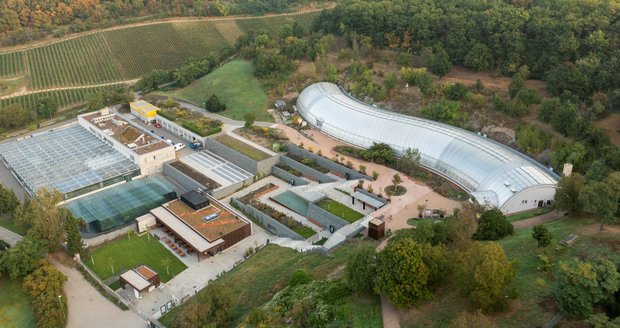Botanická zahrada hl. města Prahy z ptačí perspektivy (11. září 2021)