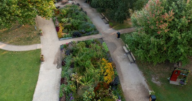  Botanická zahrada hl. města Prahy z ptačí perspektivy (11. září 2021)