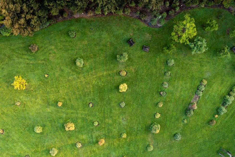 Botanická zahrada hl. města Prahy z ptačí perspektivy (11. září 2021)