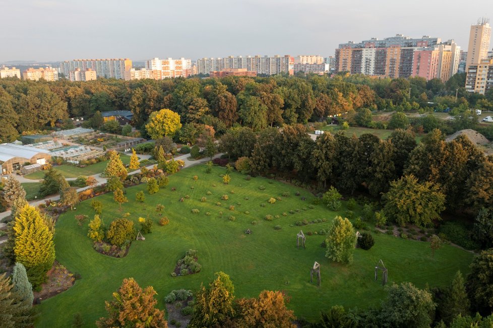 Botanická zahrada hl. města Prahy z ptačí perspektivy (11. září 2021)