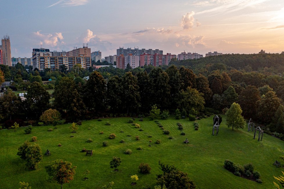 Botanická zahrada hl. města Prahy z ptačí perspektivy (11. září 2021)