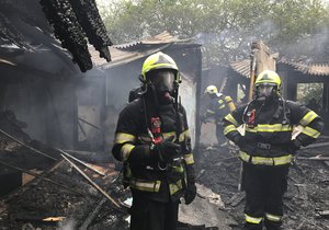 Zásah u požáru v Nemocnici Na Bulovce.