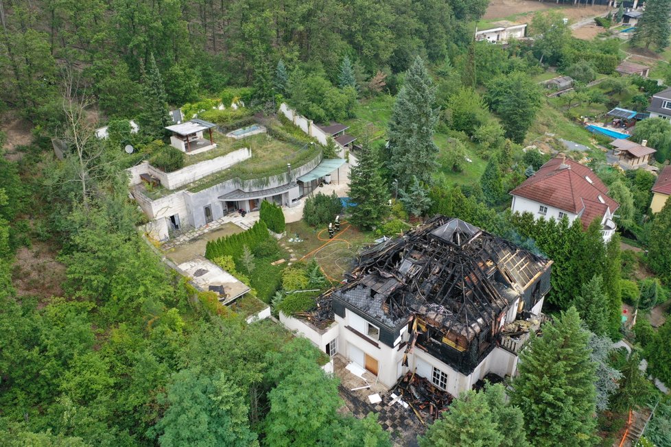 Požár Krejčířovy vily v roce 2019.