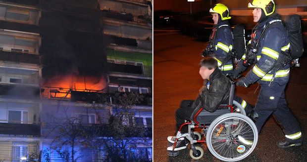 VIDEO: Takhle vysvobodili vozíčkáře z ohnivého pekla! V Praze uhořela žena a asistenční pes