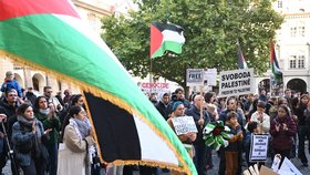 V Praze se konala demonstrace na podporu Palestinců (5. 11. 2023)