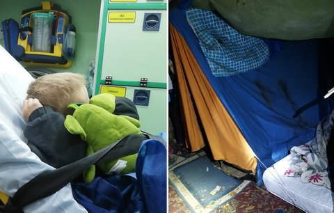 Chlapeček (3) spal v Praze ve stanu mezi bezdomovci! Byl podchlazený a špinavý