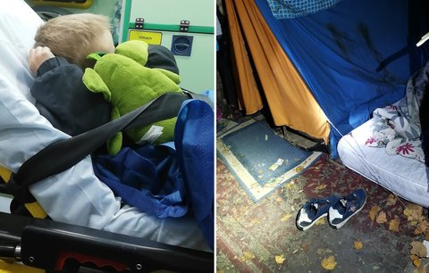 Chlapeček (3) spal v Praze ve stanu mezi bezdomovci! Byl podchlazený a špinavý