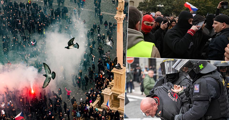 Demonstrace na Staroměstském náměstí, 18. října 2020.