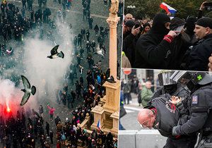 Demonstrace na Staroměstském náměstí, 18. října 2020.