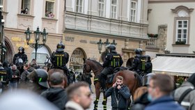 Demonstrace na Staroměstském náměstí, 18. října 2020.