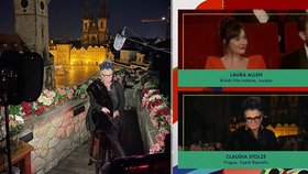 Praha zářila na Oscarech! Nominovaná maskérka promluvila při předávání cen ze Staroměstského náměstí