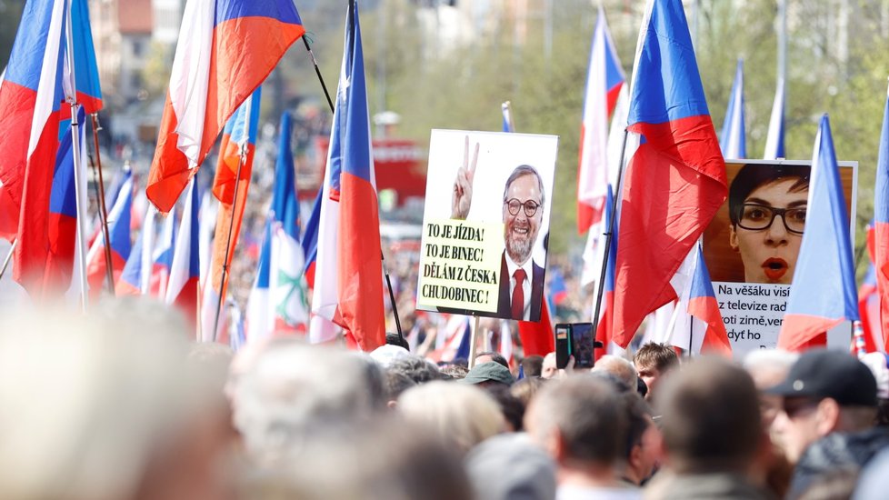 Demonstrace na Václavském náměstí. (16.4.2023)