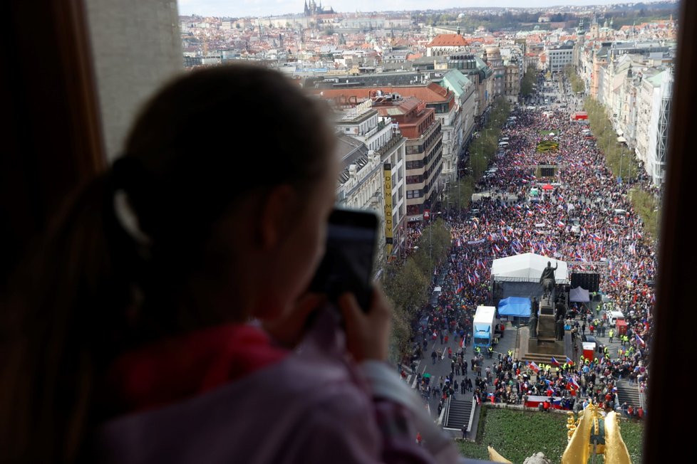 Demonstrace na Václavském náměstí. (16.4.2023)