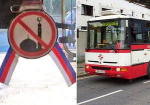 Řidič autobusu DPP si na okno vylepil protiislámský symbol.