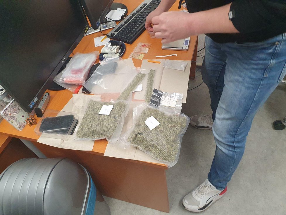 Policisté zadrželi muže, který měl tašku plnou drog a peněz. (26. dubna 2022)