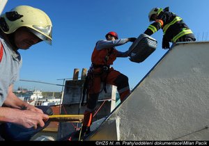 Hasiči vyprošťovali kočku uvízlou v okapu.