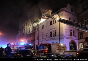 Zásah hasičů v centru Prahy