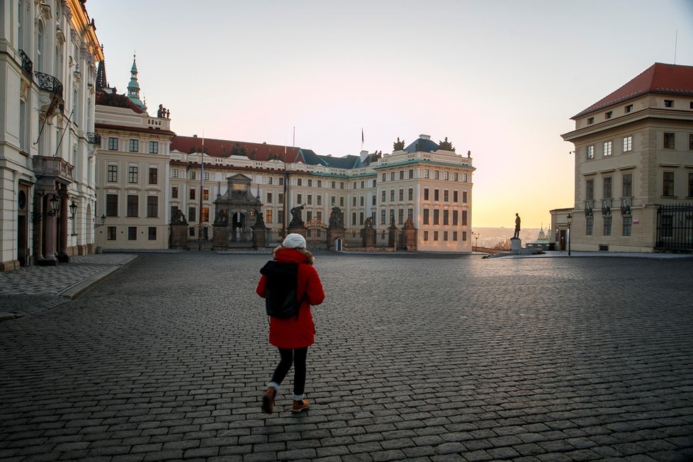 Vylidněná Praha, 24. března 2020.