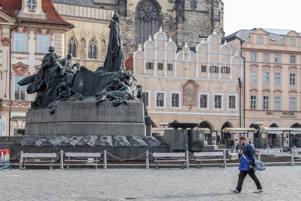 Vylidněná Praha v čase koronavirové krize