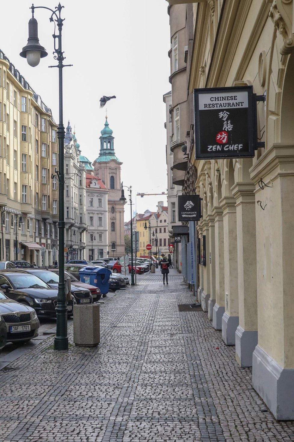Vylidněná Praha v čase koronavirové krize