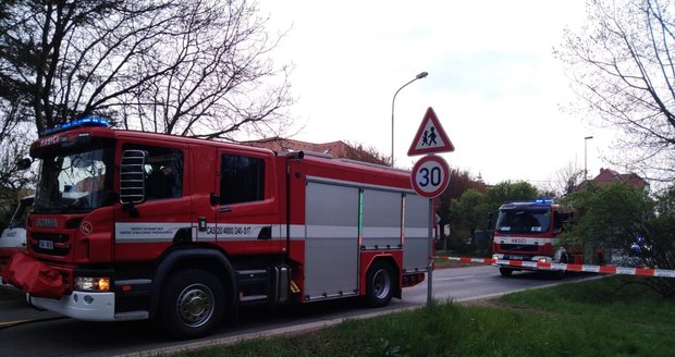 Únik plynu v Kamýcké ulici v Praze, 4. května 2021.