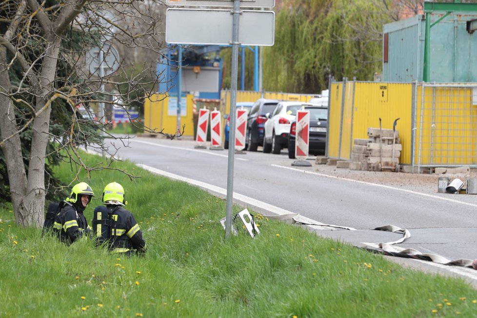 Únik plynu v Kamýcké ulici v Praze, 4. května 2021.