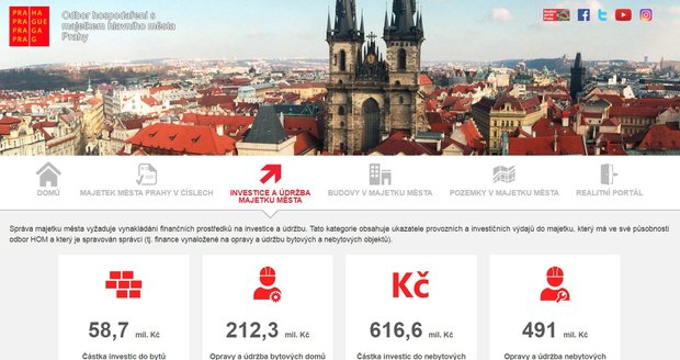 Praha spustila nový majetkový portál. Do budoucna by v něm měly být všechny informace o městském majetku.