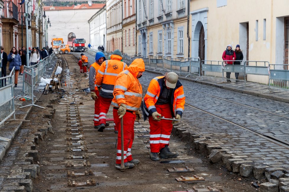 Práce na Malé Straně. (30. ledna 2023)