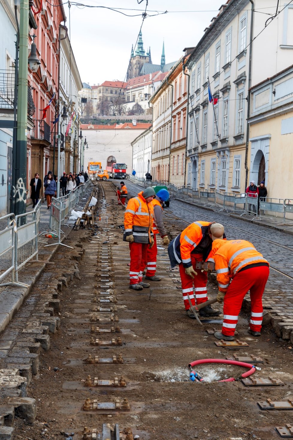 Práce na Malé Straně. (30. ledna 2023)