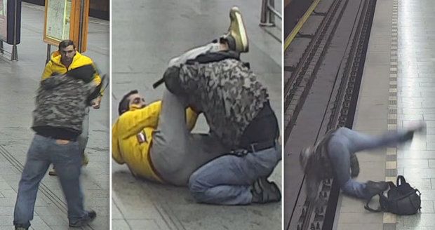 Šílené video! Muži se prali v metru na Opatově, jeden druhého strčil pod vlak a utekl! Nyní se kaje