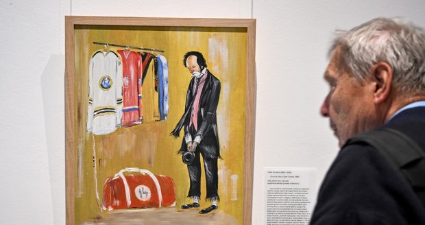 Novinářská prohlídka výstavy Národní galerie v Praze s názvem Na led! Hokej a bruslení v obrazech, 25. dubna 2024, Palác Kinských, Praha.